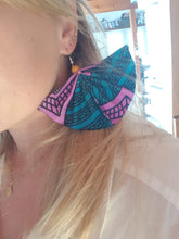 Load image into Gallery viewer, African Ankara fan earrings
