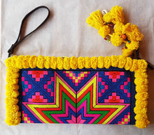Load image into Gallery viewer, Thai Yellow pom pom bag
