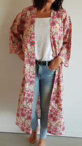 Indian Block print Kimono Floral