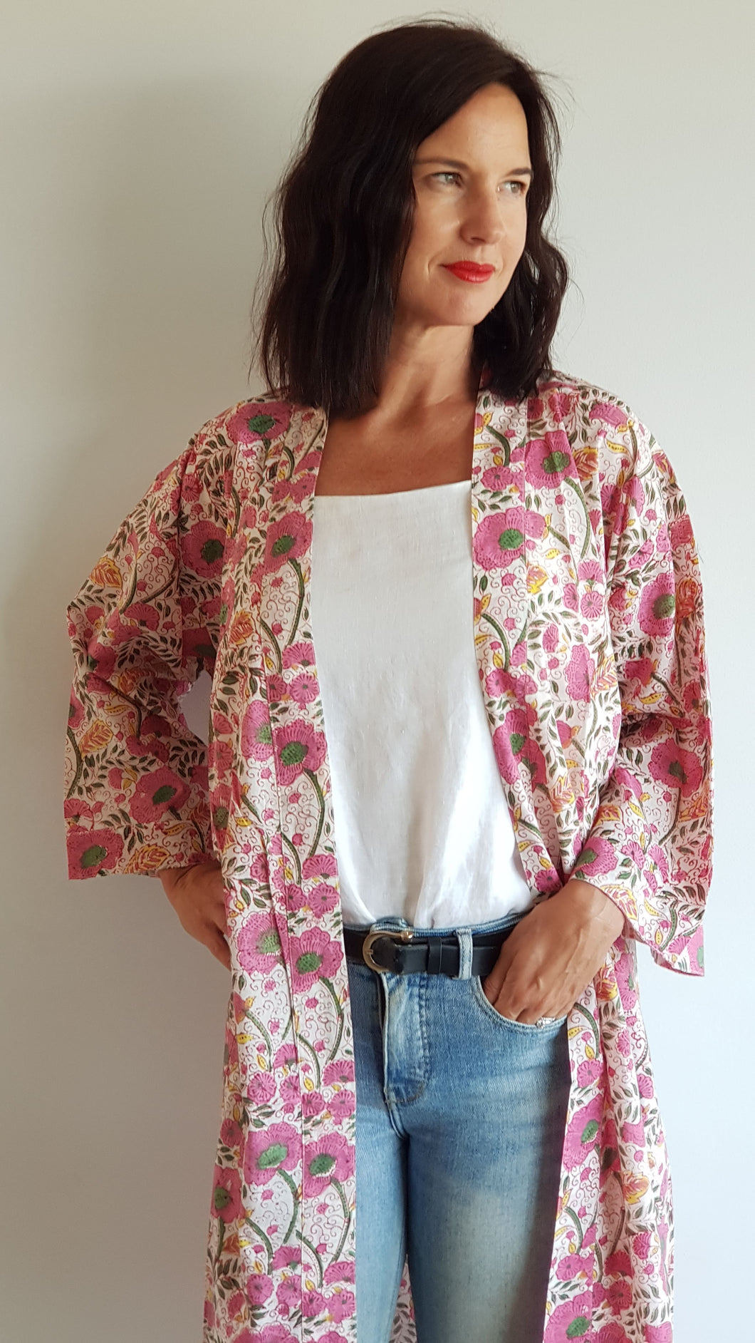 Indian Block print Kimono Floral