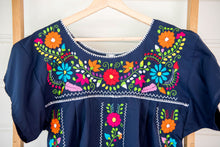 Load image into Gallery viewer, Mexican Bonita dress Navy Blu
