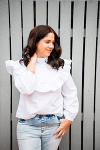 White Ruffle Blouse