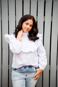 White Ruffle Blouse