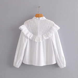 White Ruffle Blouse