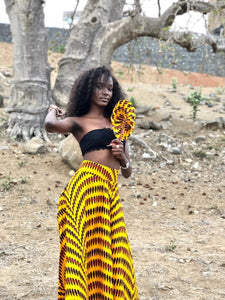 Awa Ankara yellow skirt